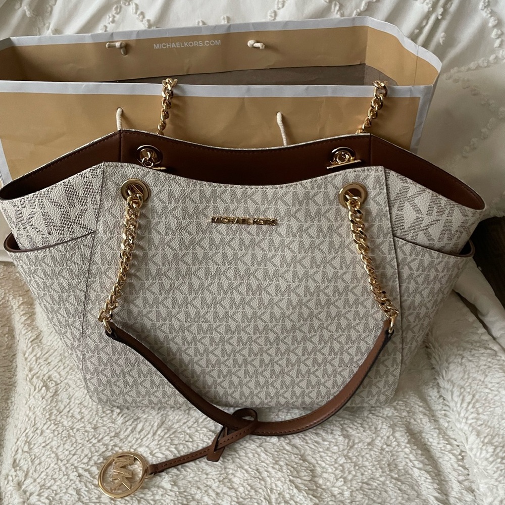 Michael Kors Jet Set Large Signature Logo Shoulder Bag